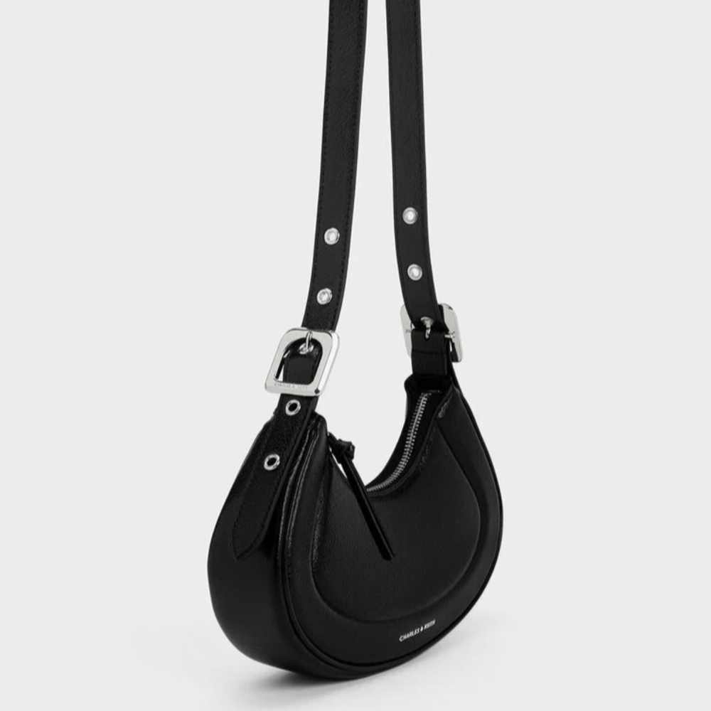 Charles & Keith Petra Curved Crossbody/Shoulder Convertible Bag